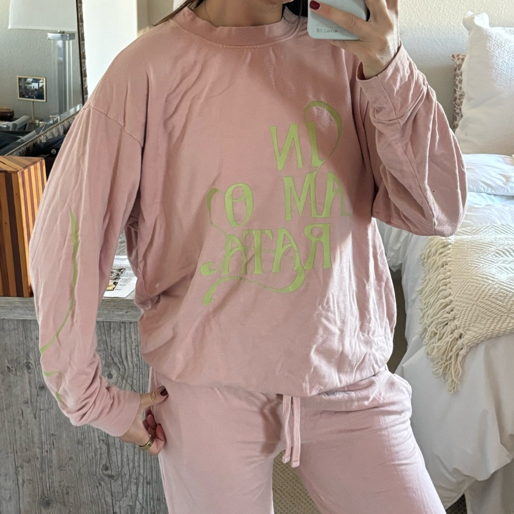 iNAMORATA Blush and Lime Sweat Set